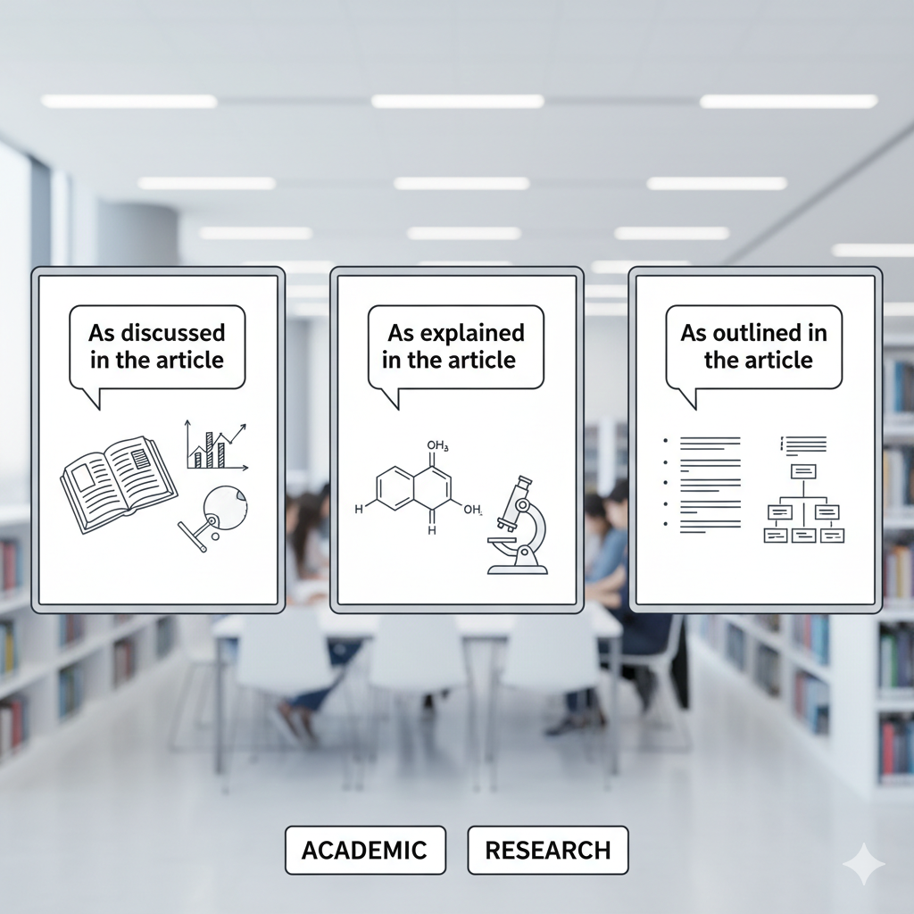 other ways to say in the article