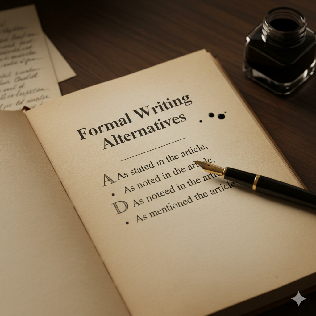 other ways to say according to the article