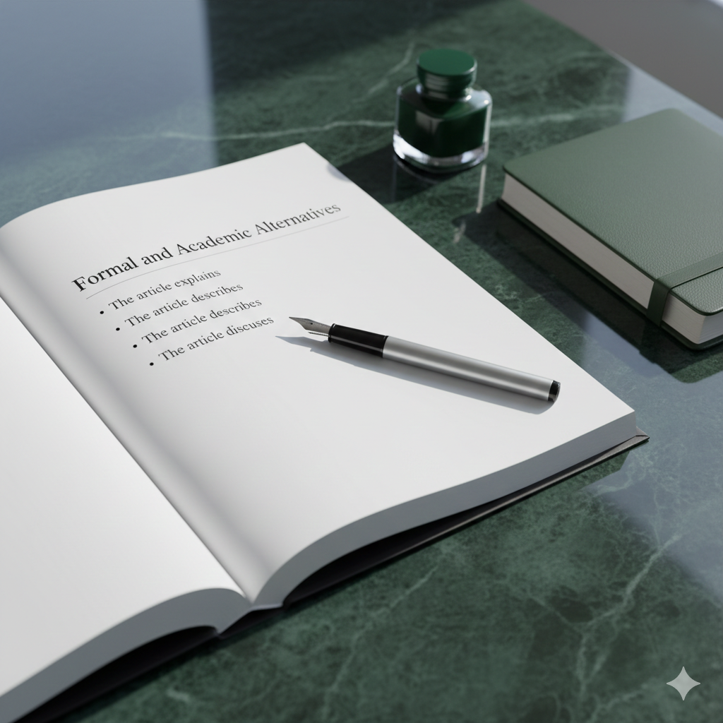 other ways to say the article states