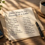 other ways to say sincerely in a letter